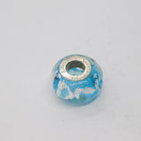 Sterling Silver Rhona Sutton Aqua Blue Glass & Silver Charm Bead Vintage c1970