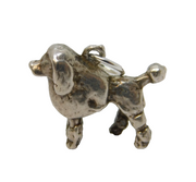 Sterling Silver Poodle Dog Charm Pendant Vintage c1970
