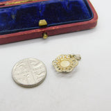 Sterling Silver and Hand Painted Dutch Ceramic Charm Pendant Vintage c1970