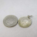 Sterling Silver South African Coin Threepence Charm Pendant Vintage c1970