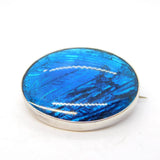 Sterling Silver Morpho Butterfly Wing Dress Brooch Antique c1920 Art Deco