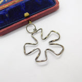 Sterling Silver Cartoon Flower Charm Pendant Vintage c1970