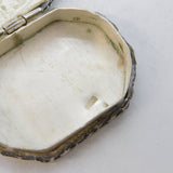 20th Century Egyptian Sterling Silver Floral Pill Box Antique c1930s