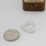 Sterling Silver Paste Heart Heart Charm Pendant Vintage c1970