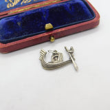 Sterling Silver Venetian Gondola Charm Pendant Vintage c1970