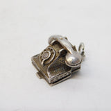 Sterling Silver 'Call 999' Opening Telephone Charm Pendant Vintage c1970
