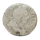 King William II Early Milled Silver Sixpence Coin Antique c1700 Worn