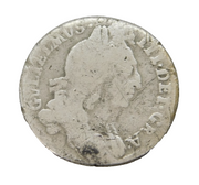 King William II Early Milled Silver Sixpence Coin Antique c1700 Worn