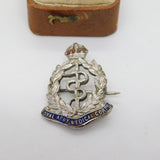 WWII-era Sterling Silver Enamel Royal Army Medical Corps Sweetheart Brooch