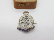 WWII-era Sterling Silver Enamel Royal Army Medical Corps Sweetheart Brooch