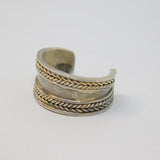 Sterling Silver Patterned Open Back Band Ring Vintage c1970 Size H