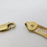 Italian Sterling Silver Three-Tone Gilded Herringbone Bracelet Vintage c1970
