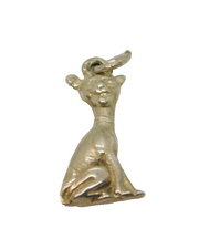 Sterling Silver Siamese Cat Charm Pendant Vintage c1970