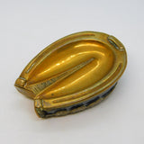 Victorian Brass & Black Enamel Novelty Horse Hoof Vesta Case Antique