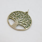 Sterling Silver Tree Of Life Circle Pendant Contemporary c2000s