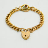 Edwardian Rolled Gold, Opal & Garnet Charm Bracelet Antique c1910s