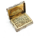 Nathaniel Mills Large Sterling Silver Floral Vinaigrette Antique 1845 Birmingham