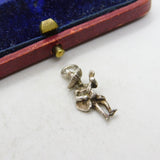 Sterling Silver Spanish Guitar Musician Charm Pendant Vintage c1970