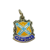 Sterling Silver Newquay Enamel Souvenir Charm Pendant Vintage c1970