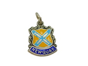 Sterling Silver Newquay Enamel Souvenir Charm Pendant Vintage c1970