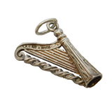 Sterling Silver Musical Concert Harp Charm Pendant Vintage c1970
