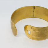 American 20th Century Gilt Metal Bangle Bracelet New York Engraving Antique