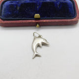 Sterling Silver Leaping Dolphin Charm Pendant Vintage c1970