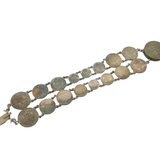 Victorian Sterling Silver Maudy Money Coin Bracelet Antique 1889
