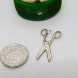 Sterling Silver Hairdressing Scissors Charm Pendant Vintage c1970