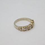 Sterling Silver 5 Spinel Half Eternity Band Ring Vintage c1990 Size N 1/2