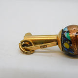 Victorian 9ct Gold, Goldstone & Millefiori Glass Wine Ewer Pendant Antique