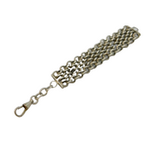 19th Century Silver Plated Chainmail Style Watch Chain Clip Antique c1880s
