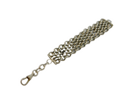 19th Century Silver Plated Chainmail Style Watch Chain Clip Antique c1880s