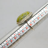 Sterling Silver Connemara Marble & Marcasite Dress Ring Antique c1930 Size M