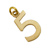 9ct Yellow Gold Number 5 Charm or Pendant Vintage c1970s