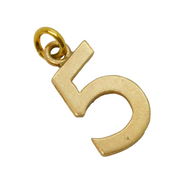 9ct Yellow Gold Number 5 Charm or Pendant Vintage c1970s