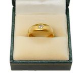 Victorian 18ct Yellow Gold 0.1ct Diamond Gyspy Ring Antique 1867 London