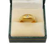 Victorian 18ct Yellow Gold 0.1ct Diamond Gyspy Ring Antique 1867 London