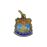 Sterling Silver 'Larne' Enamel Shield Travel Souvenir Charm Vintage c1970s