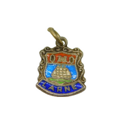 Sterling Silver 'Larne' Enamel Shield Travel Souvenir Charm Vintage c1970s