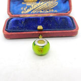 Sterling Silver and Coloured Glass Bead Charm Pendant Vintage c1970