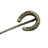 Victorian Silver Plated Horseshoe Lucky Stick Pin Antique c1880s