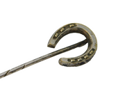 Victorian Silver Plated Horseshoe Lucky Stick Pin Antique c1880s