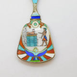 20th Century Egyptian .800 Silver & Enamel Souvenir Spoon Antique c1930s