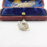 Sterling Silver Traditional Police Helmet Charm Pendant Vintage c1970