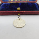Sterling Silver King George V Threepence Charm Pendant Antique 1919