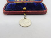Sterling Silver King George V Threepence Charm Pendant Antique 1919