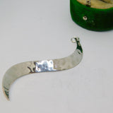 Sterling Silver Planished S-Shaped Long Drop Pendant Vintage c1970