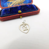 Sterling Silver Commemorative 18th Birthday Heart Charm Pendant Vintage c1970