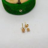 9ct Yellow Gold Paste Set Stud Earrings Vintage c1970